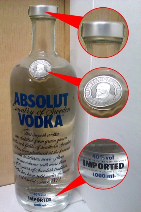 Як відрізнити справжню Аbsolut vodka
